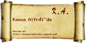 Kassa Alfréda névjegykártya